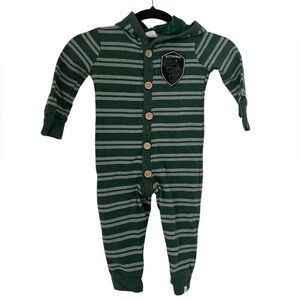 Lulu & Roo baby's Harry Potter Hooded Slytherin Coveralls.